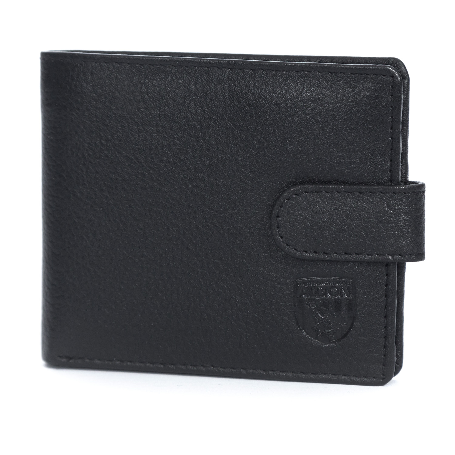 WBA Black Textured Leather Wallet