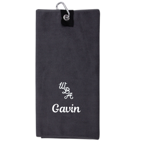 WBA Personalised Golf Towel- Grey 