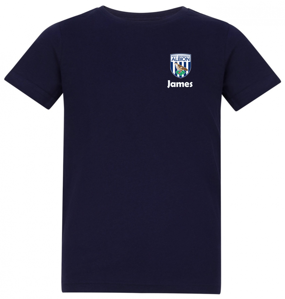 WBA Personalised Junior T Shirt - Crest - Navy 