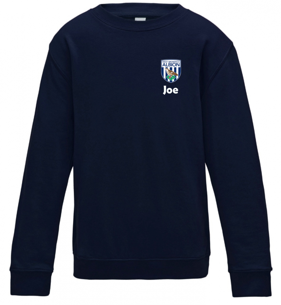 WBA Personalised Junior Sweatshirt- Crest - Navy