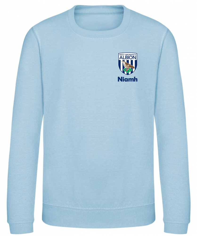 WBA Personalised Junior Sweatshirt- Crest - Ice