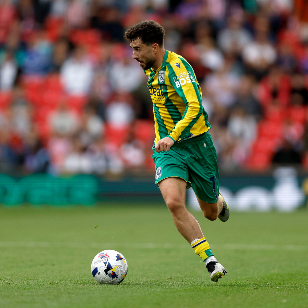 WBA 25/26 Match Worn Away Shirt by Mikey Johnston